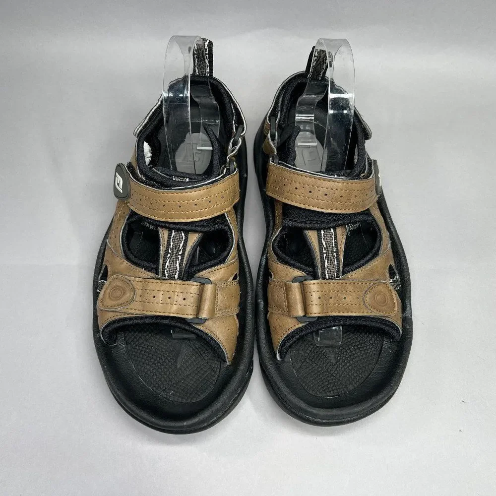FootJoy Golf Sandals Men's Size 7 GreenJoys Brown Leather Adjustable Performance